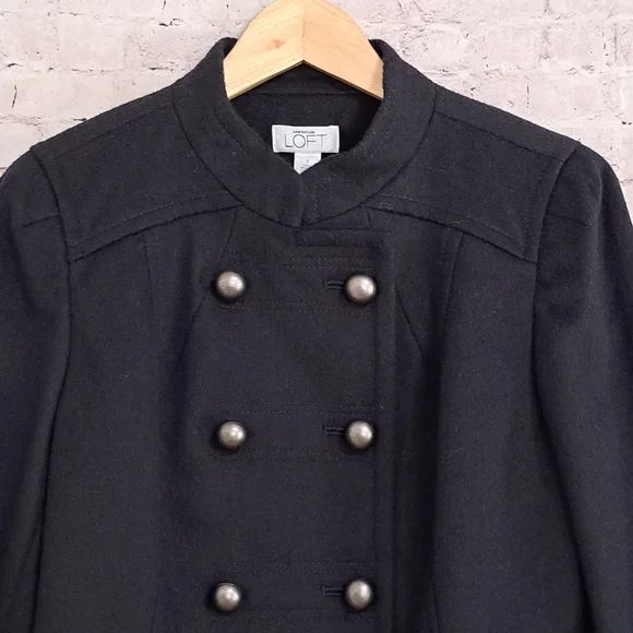 Ann Taylor Loft Military Style Classic Blazer Jacket Size 6 - Picture 2 of 8